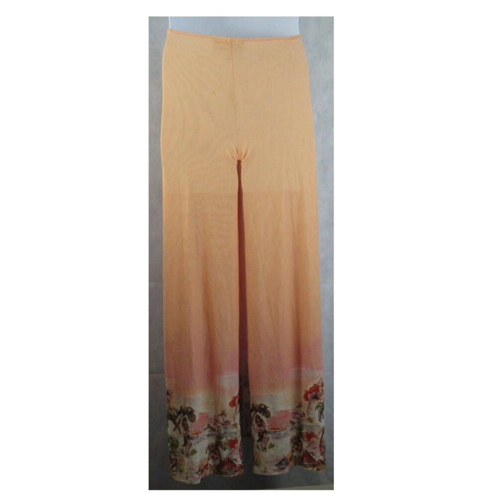 Royalty by Maluma Women's Printed Ruched Pants, Peach Island Multi Print - Picture 3 of 3